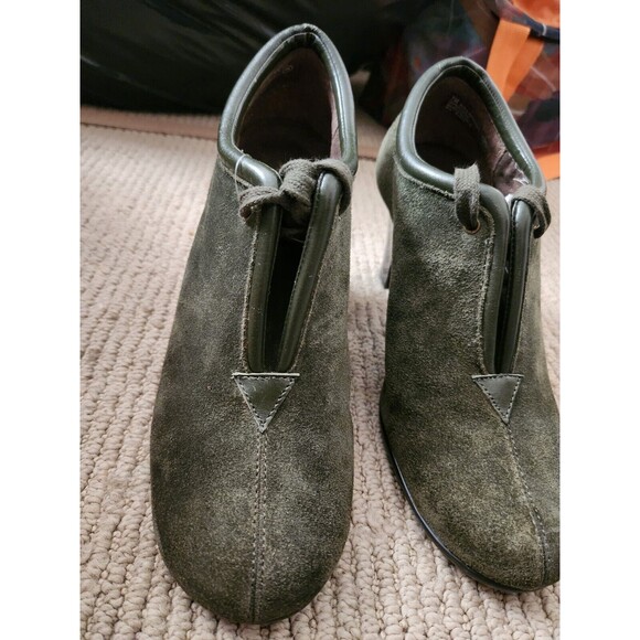 Aerosoles Women's Role Reversal Bootie Heel Green Suede Oxford Style Size 7 - Picture 11 of 14
